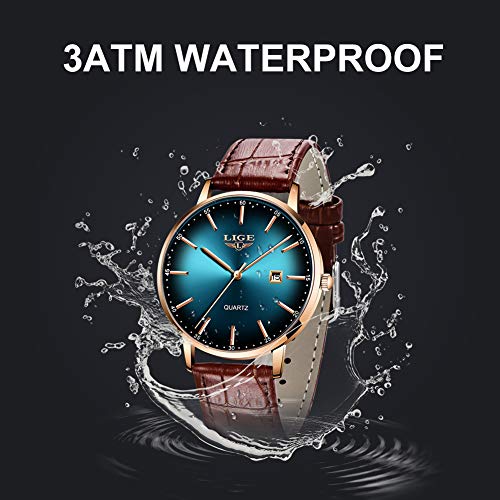 Relojes-LIGE-para-Hombre-Ultrafino-Impermeable-Analogico-con-Fecha-de-Cuarzo-Correa-de-Cuero-Reloj-de-Pulsera-para-Hombre