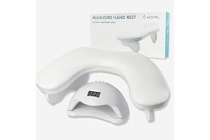 NOVAL Ergonomic Arm Rest for Nails Tech U-Shaped Nail Arm Rest Butterfly Hand Rest for Nails Tech with Soft Nail Mat for Nail Art Manicure Salon Use (Large & White)