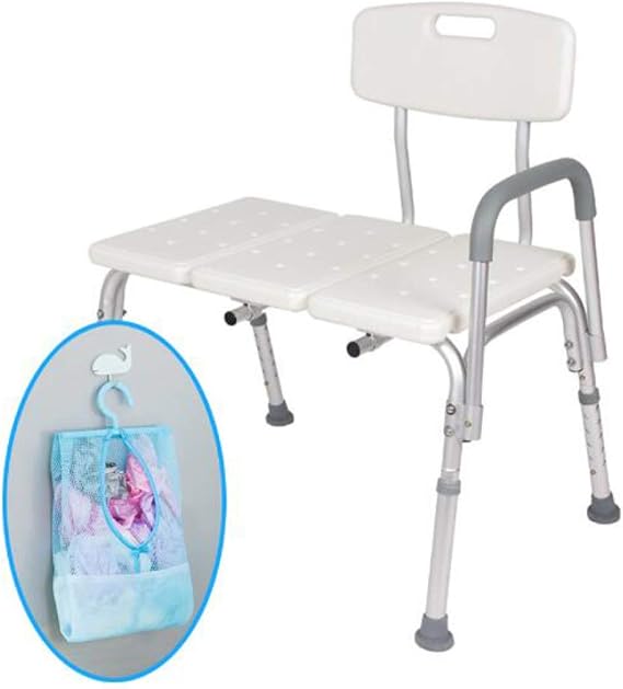 LQ&XL Duschstuhl Mit Armlehnen Und Höhenverstellbarer Rückenlehne Medical Bath Tool Rutschfester ...