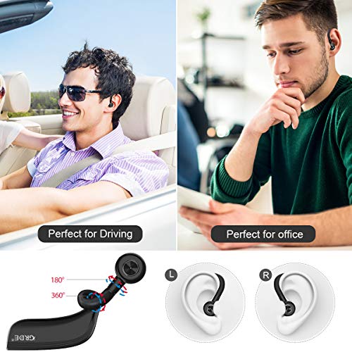 Auricular Bluetooth 4.2, Auricular Manos Libres con Duración 22 Horas Para IPhone Android Auriculares Bluetooth Inalámbrico con Cancelación de Ruido...