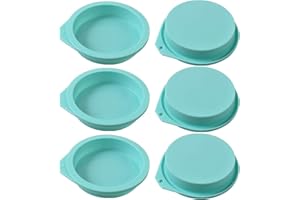 Newk Silicone Round Cake Mold, 6 Packs Silicone Disc Like Mold for Cake, Resin Coasters, Handmade Soap – 4”