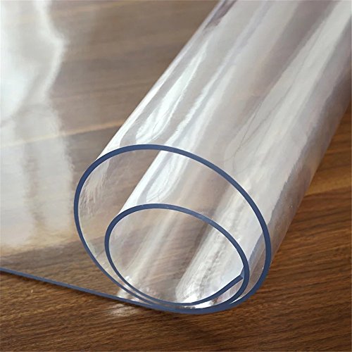 OstepDecor Custom 2mm Thick Crystal Clear Plastic Table Top Protector Kitchen Dining Room Wood