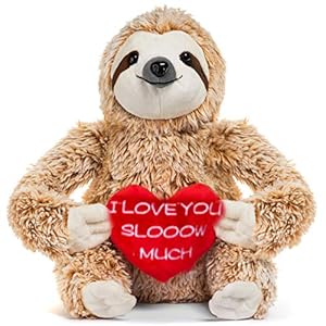 Light Autumn Valentines Day Stuffed Animals for Kids - Sloth Valentine for Girlfriends