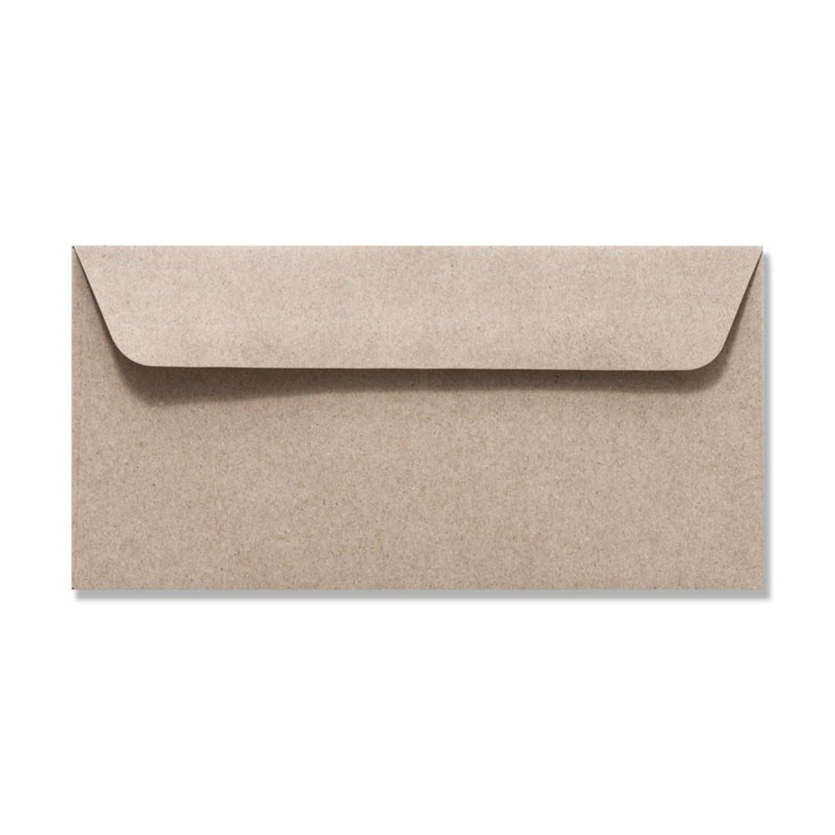 Envelopes, recycling, natural grey, DIN LANG 114 x 229 50 Umschläge grey