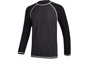 SATANKUD Men's Long Sleeve Swim Shirts Rashguard UPF 50+ UV Sun Protection Shirt Athletic Workout Running Hiking T-Shirt Swimwear