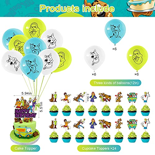 44 Pcs Scooby Doo Theme Birthday Party Decorations,Party Supply Set for