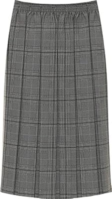 WearAll Women's Plus Stretch Elasticated Check Tartan Print Pleated Midi Skirt