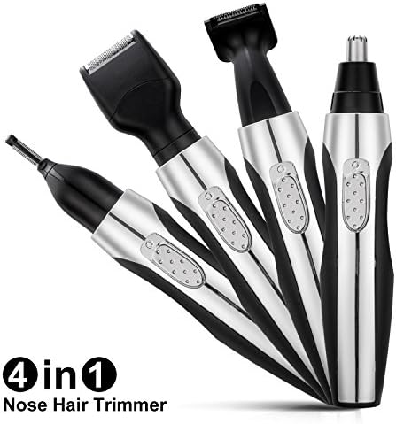 Nose Hair Trimmer Nose Trimmer for Men 4 in 1 Personal Grooming Kit with Beard Trimmer Eyebrow Trimmer Electric Shaver Battery Powered