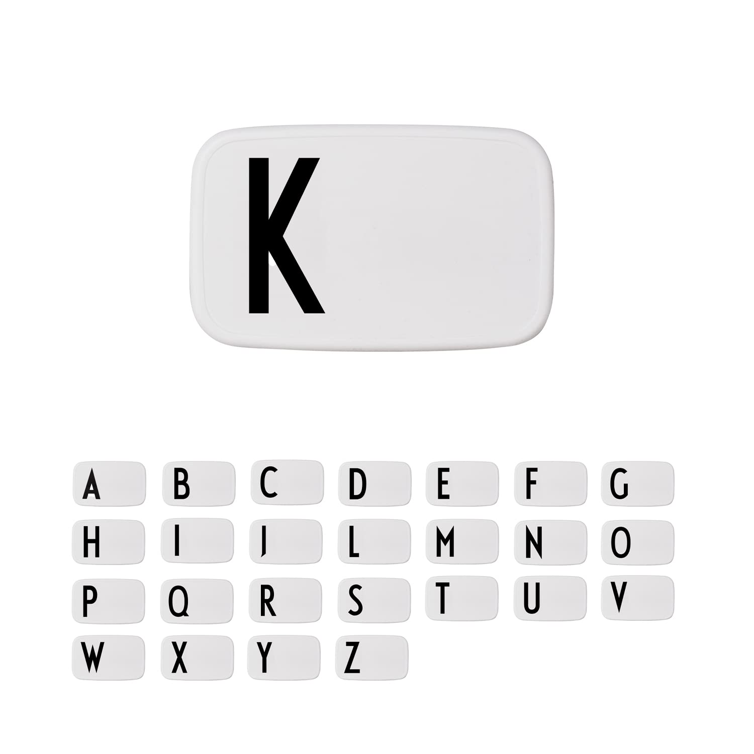 Design Letters Personal Lunch Box White | Personalised Food Storage Container for Men, Women, Girls and Boys | White Lunch/Food Box for Travel | Use as Sandwich Box | Dishwasher & Microwave Safe