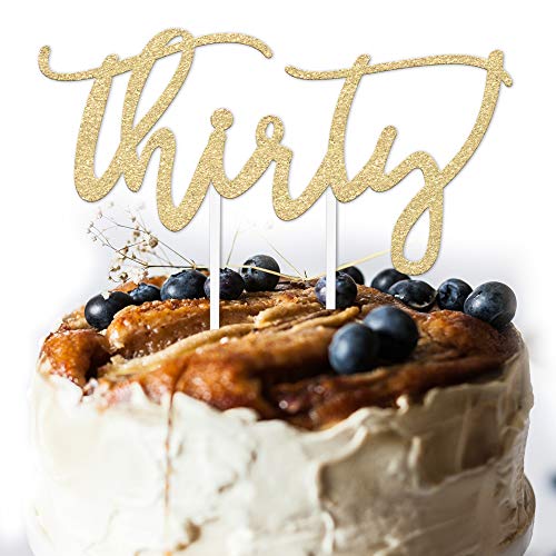 30th Birthday Cake Topper Decoration Thirty 7 X 3 5 Thirtieth ay Topper W Premium Double Sided Gold Glitter Card Stock Paper Happy Birthday Accessory For Men Women Pricepulse