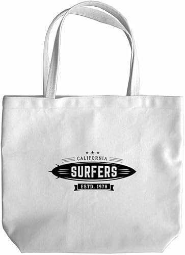 Amazon ノーブランド品 サーフィン カリフォルニア ロゴ トートバッグ Mサイズ ノーブランド品 トートバッグ