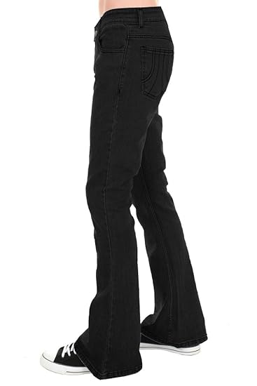 black bell bottom jeans mens