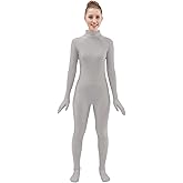 HSEMLIOE Womens Spandex Full Body Suit Turtleneck Unitard Without Hood Zentai Bodysuit