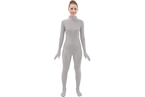 HSEMLIOE Womens Spandex Full Body Suit Turtleneck Unitard Without Hood Zentai Bodysuit