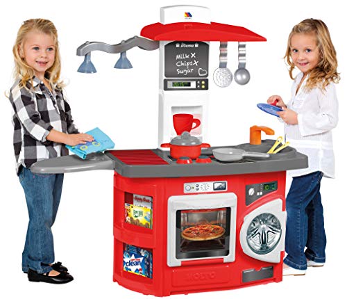JT-Lizenzen Molto Spielküche Kinderküche Kitchen mit 12-TLG. mit Zubehör und Licht rot
