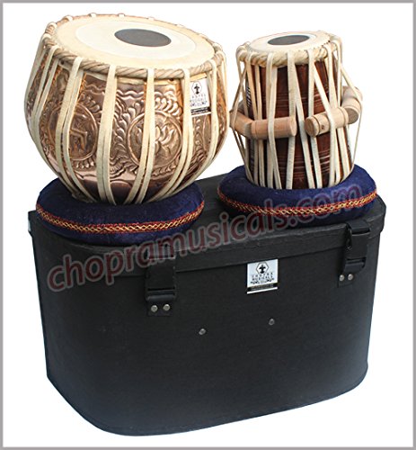 Copper Tabla Drum Set, Professional Decorative Bayan, Best Handmade Dayan with, Hammer, Cushions & Box - Thumbnail 7