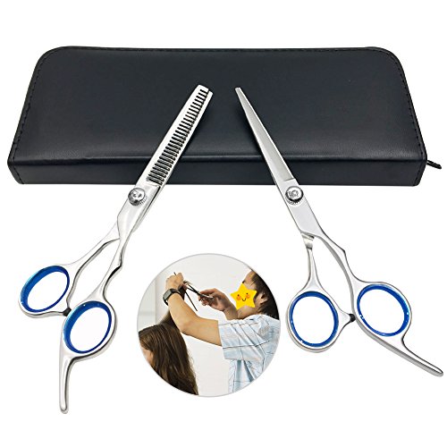 Sunta Hair Cutting Scissors Thinning Shears Professional Barber Salon Razor Edge Tools Set - 6'' Stainless Steel Mustache Scissors and Barber Scissors for Personal and Professional Use - Thumbnail 7