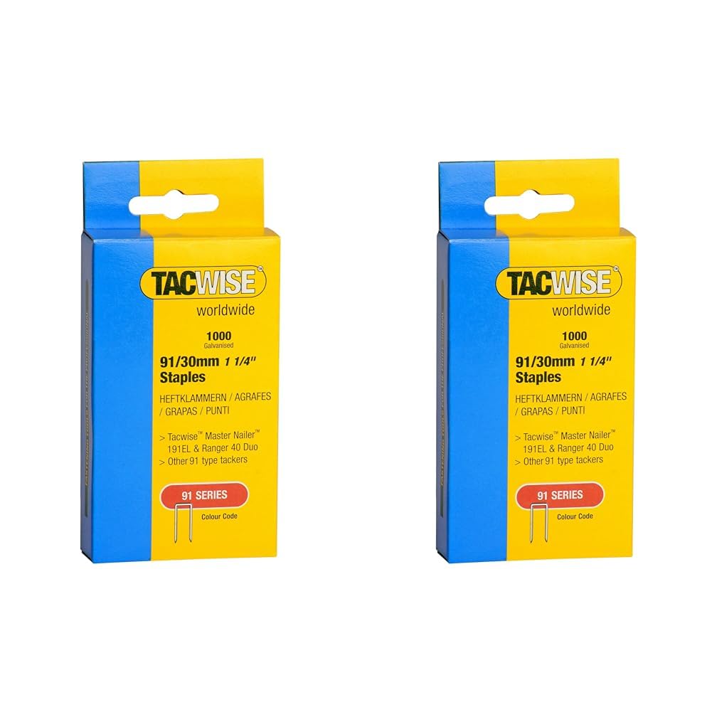 Tacwise 0286 Type 91/30 mm Galvanised Narrow Crown Staples, Pack of 2,000