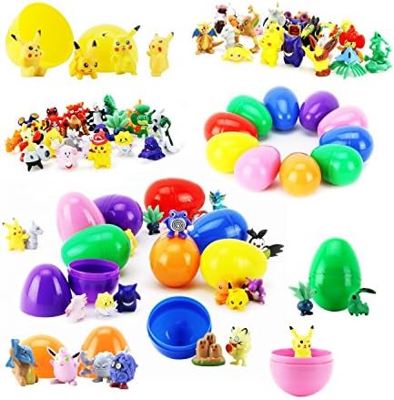 FAVTOY ISLAND - 12 Prefilled Easter Egg with 36 Piece Pokemon Randomly Assorted Action Figures (All Pokemon Generation)