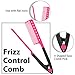 1 Pack Hair Straightening Comb with 4 Pieces Duckbill Clip Set Flat Iron Comb Hot Iron Comb Straightener Comb for Great Tresses (Pink)