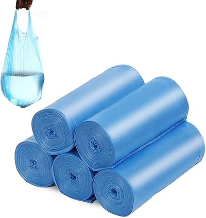 Amazon 取って付き ごみ袋 半透明 収納便利 ゴミ袋 100枚青い Xkd ごみ袋