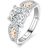 zemlite 14K Gold Heart 1/2 Carat Diamond Matching Rings for Couples, Wedding Bands for Women and Men,VVS2,D-color,Gift for Wife Wedding Present