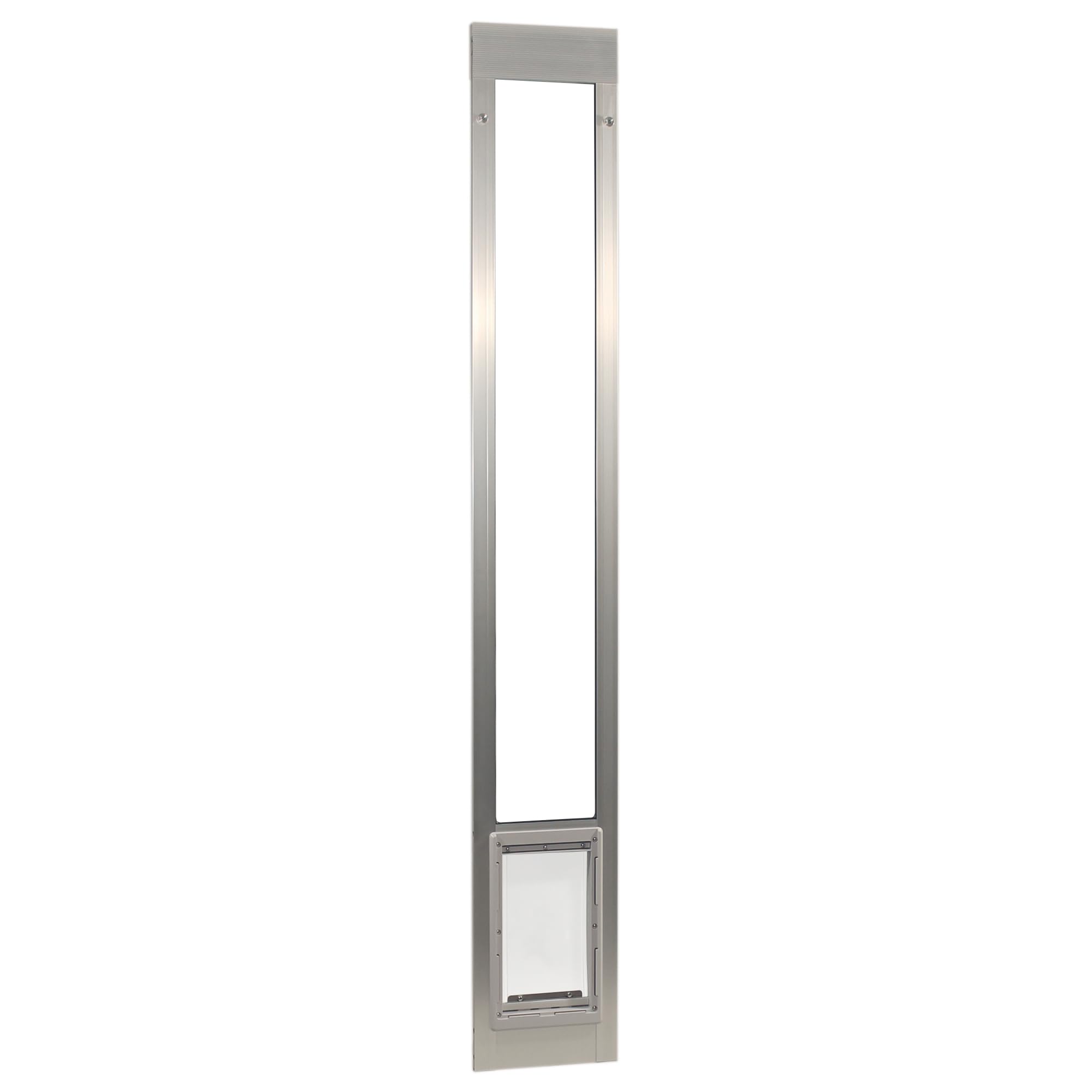 Photo 1 of Ideal Pet Products Aluminum Pet Patio Door, Adjustable Height 77-5/8" to 80-3/8", 7" x 11-1/4" Flap Size, Mill/Silver