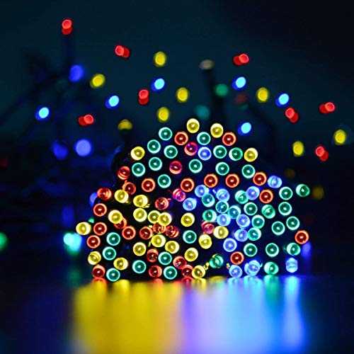 MAOKOT Solar Christmas Lights Outdoor, 8 Modes 72ft 200 LED Multicolor Solar String Lights, Waterproof Christmas Deocrative Lights for Garden Fence Holiday Decor (Multicolor)