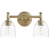 Quorum 5122-2-280 Transitional Two Light Vanity from Rossington Collection in Brass - Antique Finish,