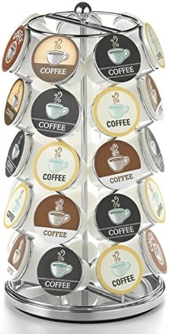 35 K-cups Carousel Rack Chrome. Cup Coffee Holder Organizer Keurig Pods Storage