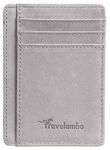 Travelambo RFID-Blocker Geldbörse – Schlank, Minimalistisch, Aus Echtem Rindsleder