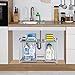 Auledio Metal Under Sink 2-Tier Expandable Shelf Organizer Rack, Adjustable Height and Position, 7 Removable Shelves - Expandable 18'' to 25''for Kitchen Bathroom Cabinets Storage, Chrome