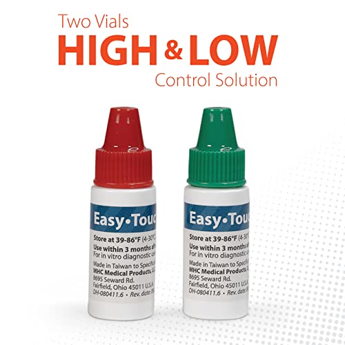 EasyTouch Control Solution Glucose Monitor Kit Hi & Low 2 Vials, 4