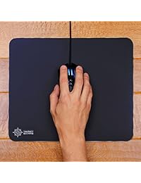 ENHANCE Alfombrilla de ratón de aluminio para videojuegos, superficie rígida XL, base de goma antideslizante y seguimiento optimizado de alta precisión, superficie elegante de metal cepillado para un control responsable, Negro