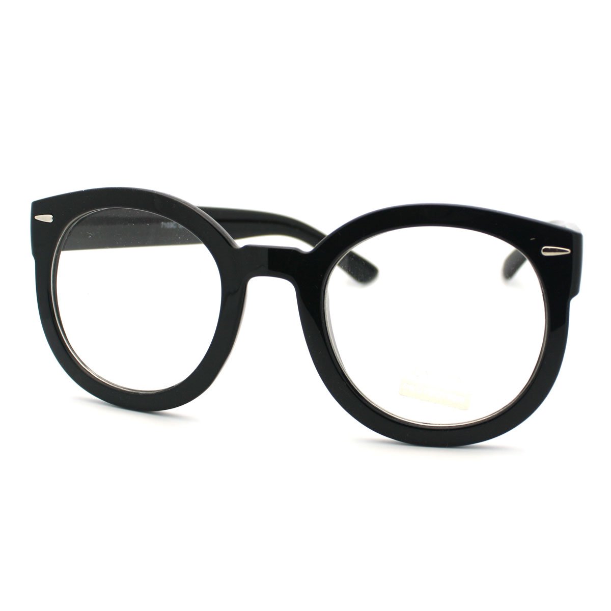 Thick black circle glasses Clearance