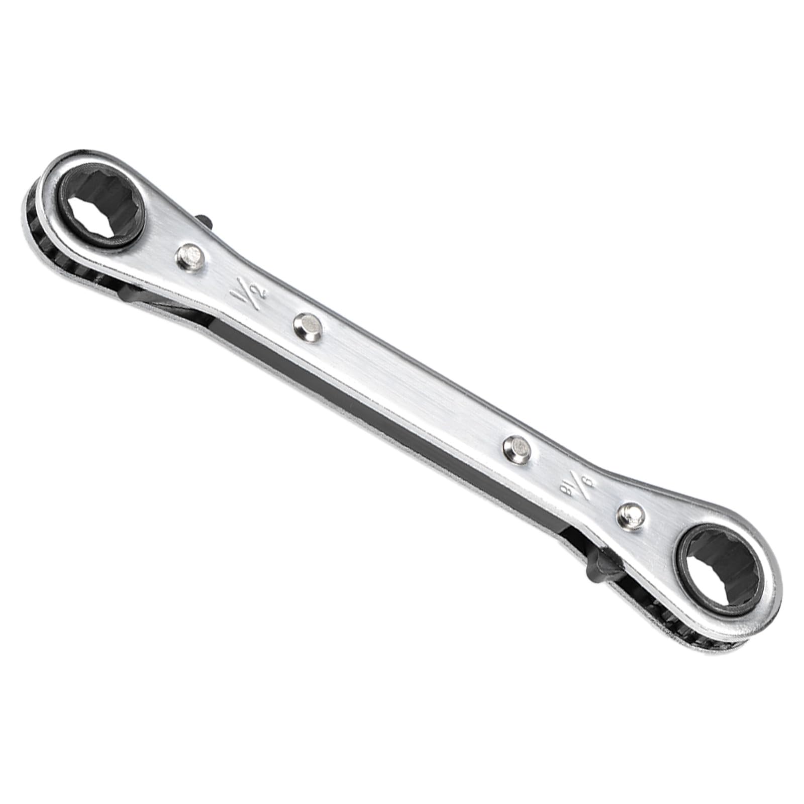 CoCud Double Box End Reversible Ratcheting Wrench, SAE 1/2 by 9/16-Inch Box End Size, Cr-V Ratchet Spanner - (Applications: for Repairs)