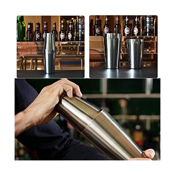 750/600 / 450ml Cocktail Shaker Set Bartender Kit Stand, Professionelle Edelstahl Martini Drink Shaker Home Bar… – Bild 6