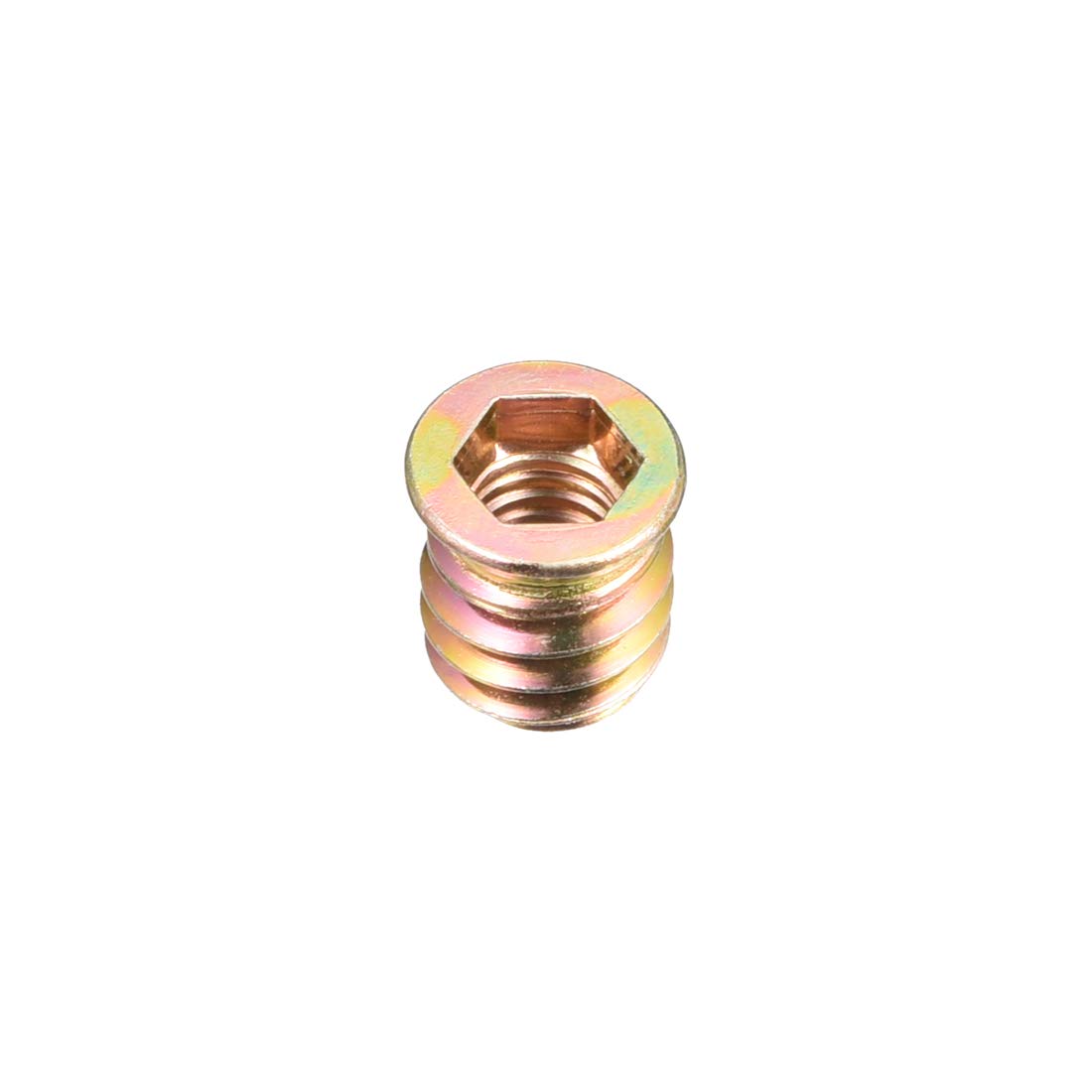 sourcing map Wood Furniture M8x15mm Threaded Insert Nuts Interface Hex Socket Drive 50pcs
