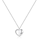 SLUYNZ 925 Sterling Silver Love Heart Choker Necklace for Women Teens Simple Love Heart Pendant Necklace Chain for Mother's Day