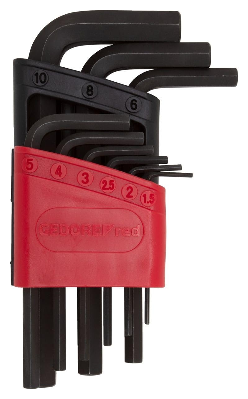 GEDORE Red Hexagonal Allen Key Set 9 Pieces Short