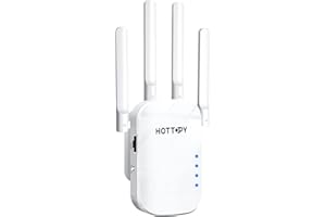 HOTTOPY WiFi Extenders Signal Booster for Home – 8200 sq ft Easy Setup WiFi Booster Wireless Router with Plug and Play Design White