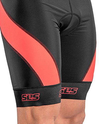 SLS3 Triathlon Men`s Tri Shorts | 1 Pocket | Black | FX Z | Swim-Bike-Run | German Designed (Black/Red, S)