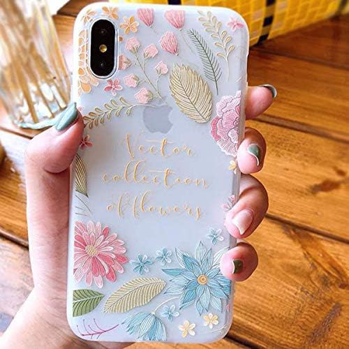 Compatible with iPhone Xs MAX Case for Girls, Floral Flower Cute Case Ultra-Thin Slim Soft TPU Silicone Cover Phone case for iPhone Xs MAX(Flower N)