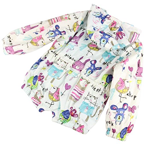 Jastore Baby Girl Cartoon Print Graffiti Coat Wind Hooded Jacket Full Sleeve Outerwear (3-4T)