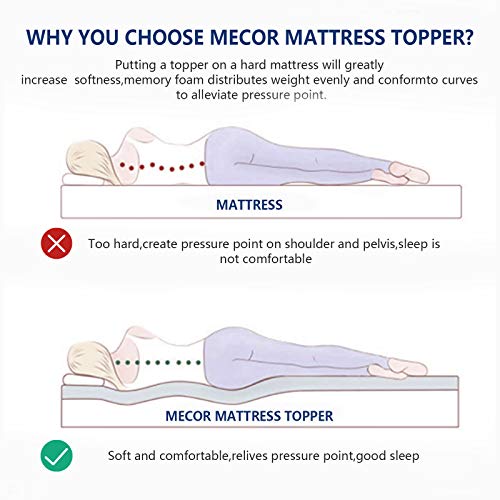 mecor 4” 4 inchKing Size Gel Infused Mattress Topper, 4in Memory Foam