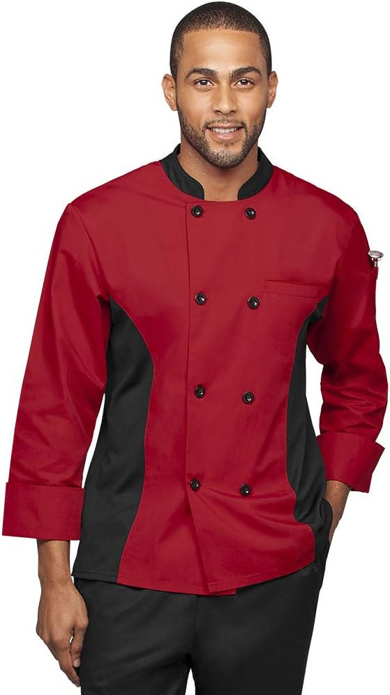 Men’s 3/4 Sleeve Chef Coat with Mesh Side Panels (S-3X, 4 Colors)