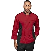UA CHEF Men's Lightweight Chef Coat - Mesh Side Panels, Breathable, 3/4 Sleeve