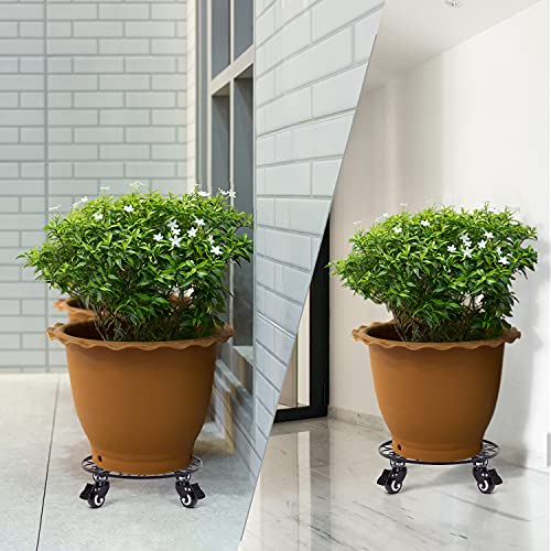 homenote Metal Plant Caddy, 13.5” Plant Stand with Wheels for Large