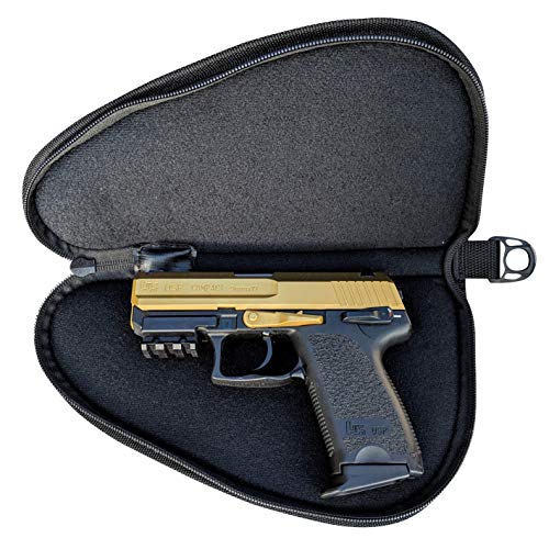 DELUXE Tactical Pistol Case Soft-sided carry/carrying cases gun rug for pistols - Large padded gun ammo & magazine pouch handgun/revolver shoot with scope/accessories/guns bag. Fits in backpack BLACK