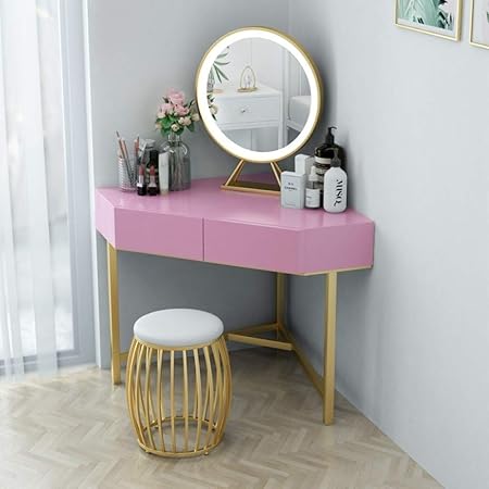 Amazon De Lvfang Dreieck Schminktisch Eckschlafzimmer Schminktisch Kleines Apartment Schlafzimmer
